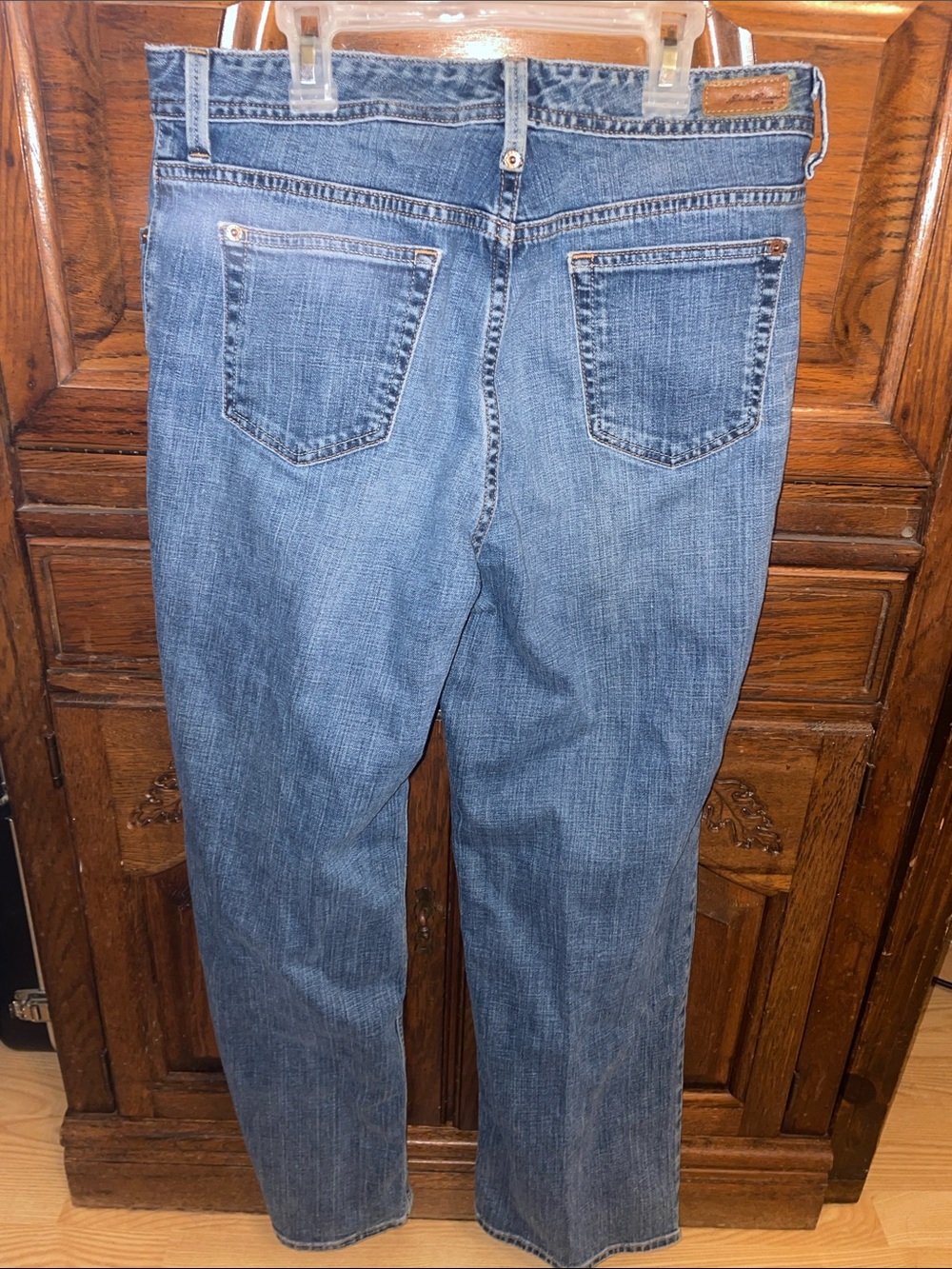 Eddie Bauer Women's Straight Leg Faded Blue Jeans, 12 Short - Picture 3 of 9